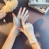 Women Lace UV Protection Gloves, Cotton Two-Finger Exposed Cute Driving Sunscreen Summer Gloves