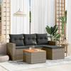 VidaXL Garden Furniture 5 Pcs with Grey Cushions Wicker 3224093
