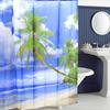 Beach Hawaii 18x18m Coconut Printed Bathroom Waterproof Polyester  Thicken Curtain Shower