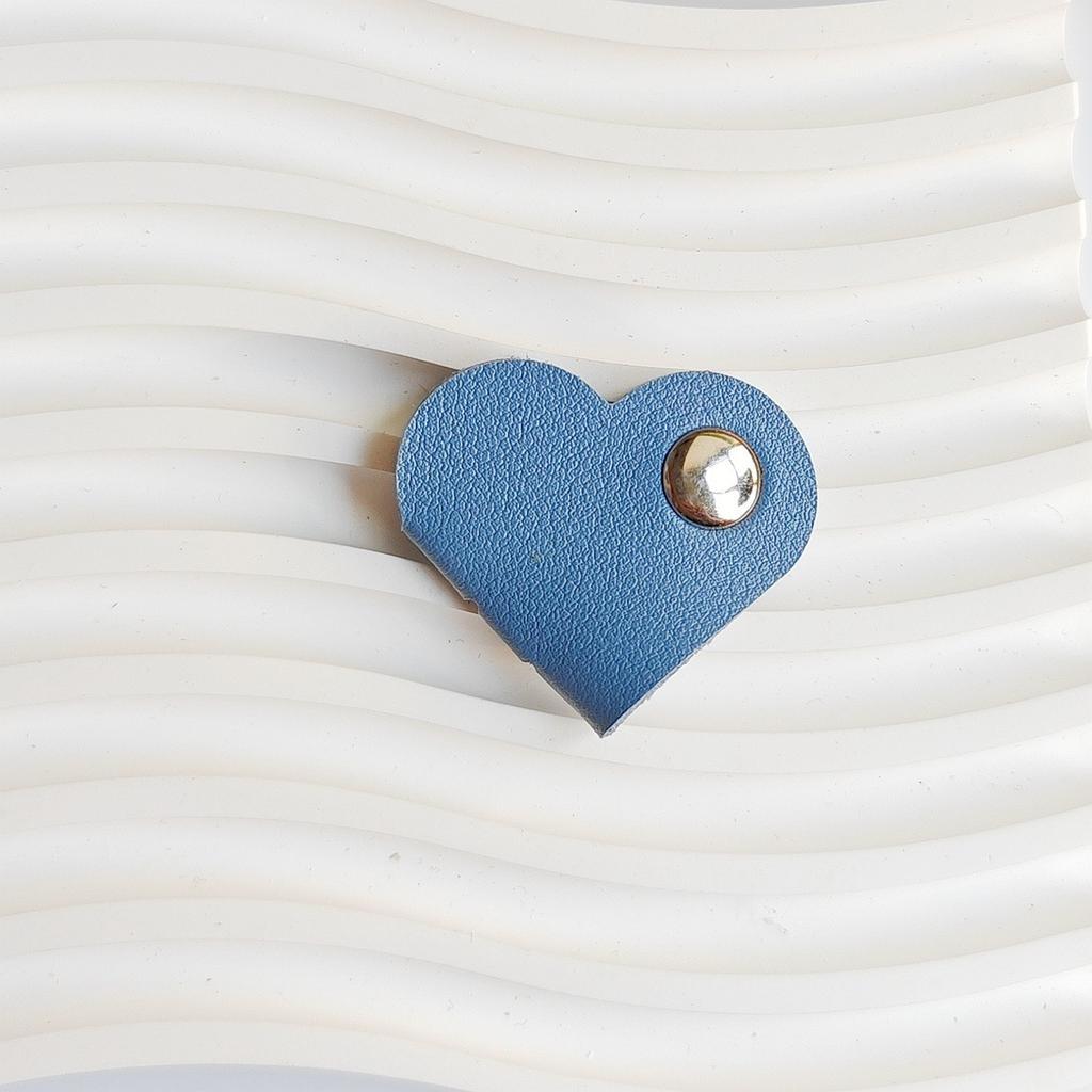 10 Stück Herzförmige PU-Leder Kabelbinder - Mehrfarbiger Kopfhörer-Organizer, Batterielose Kabelklemmen, Unisex Fixierset