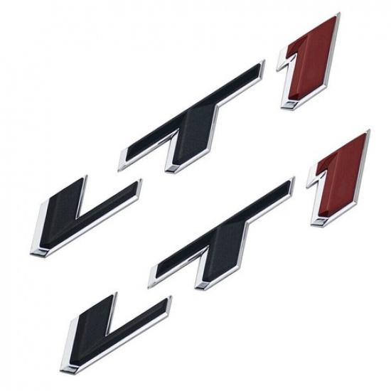 2Pcs LT1 Emblems 3D Side Fender Door Car Badges Sticker Chrome