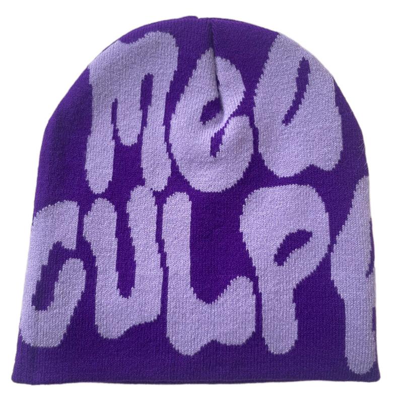 Hot Sell Customized  Adult Fashion Printing Soft Winter Hat Knitted With Letters for Men and Women