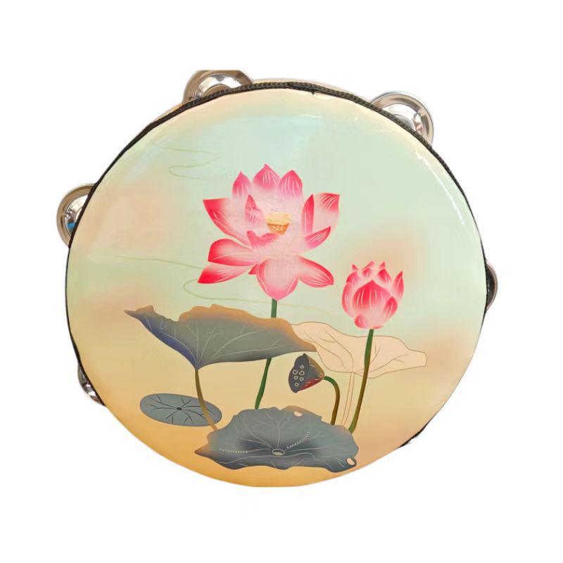 Children's Professional Percussion Instrument: 6, 7, 8 Inch Hand Drum, Jingle Tambourine for Dance & Exam