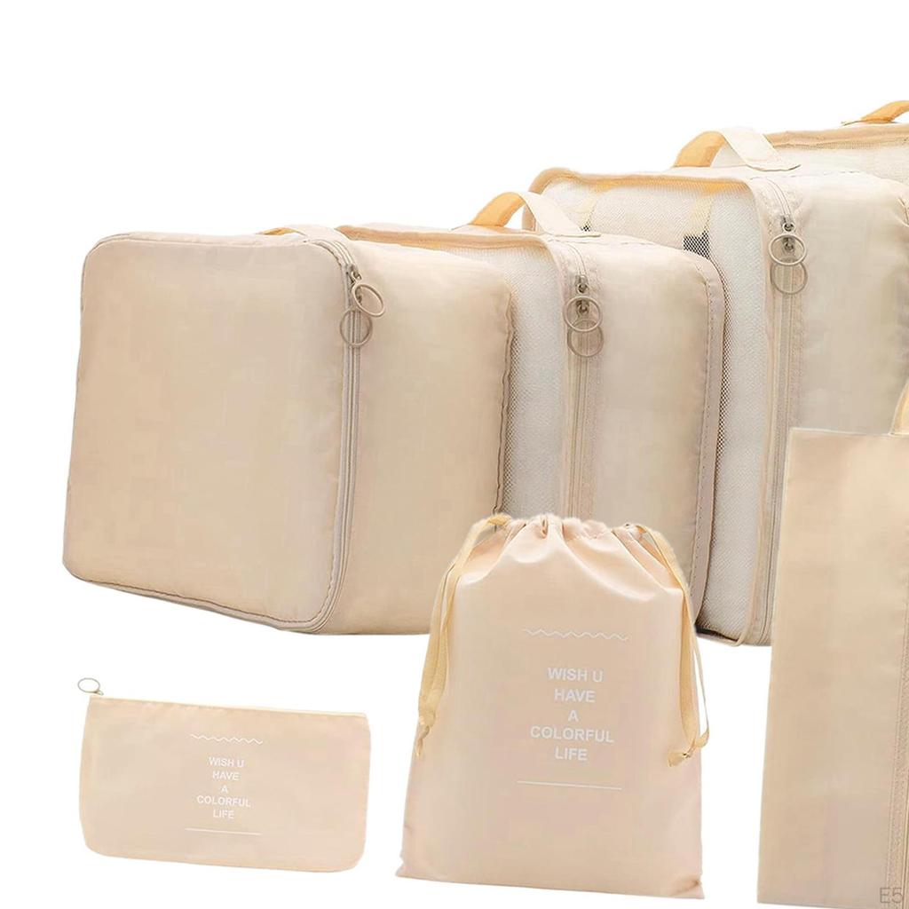 7 kusů Balení Kostky Cestovní organizéry Třídění oblečení Balíčky Zavazadla Tašky Kompresní