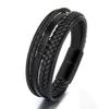 Men Genuine Leather Bracelets Multilayer Braided Rope Bracelets for Man Zircon Bracelet Homme