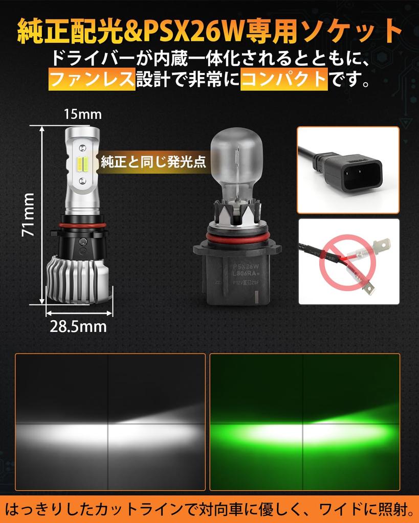 BORDAN PSX26W LED Fog Lamp Hiace Fog Lamp 200 Series