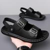 Fashion High Quality Men Comfortable Soft Sole Two-layer Leather Buckle Slippers Fashionable Summer New Outdoor Anti Slip Water Sandals