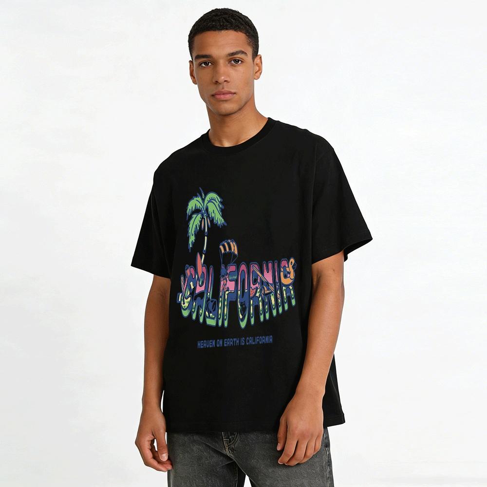 California Vacation Graphic Unisex Short Sleeve T-Shirt Pure Cotton T-shirt