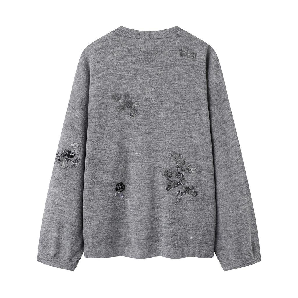 Autumn 2025 Women's Chinese-Style Loose Round Neck Knitted Sweater