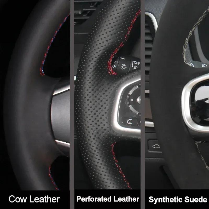 For Mercedes Benz W164 M-Class ML350 ML500 X164 GL-Class GL4 Hand-stitch Non-slip Black  Leather Car Steering Wheel Cover