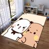 Cute Cartoon Panda and Bear Illustration On Soft Beige Background Carpet Design Suitable for Use As an Anti-slip1 For1room and Bedroom Sofas
