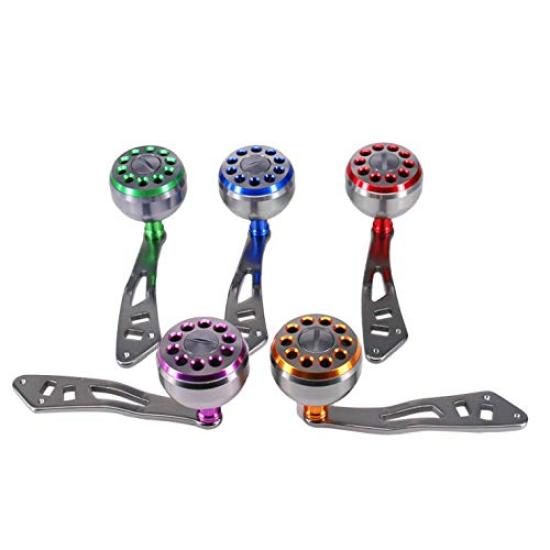 VISPREA Rollenteile Baitcasting-Rolle Trommelrolle Kurbel Aluminiumlegierung 109mm Kurbelknauf Shimano Daiwa Abu Garcia Custom-Teile Ersatz YU74 (Gold)