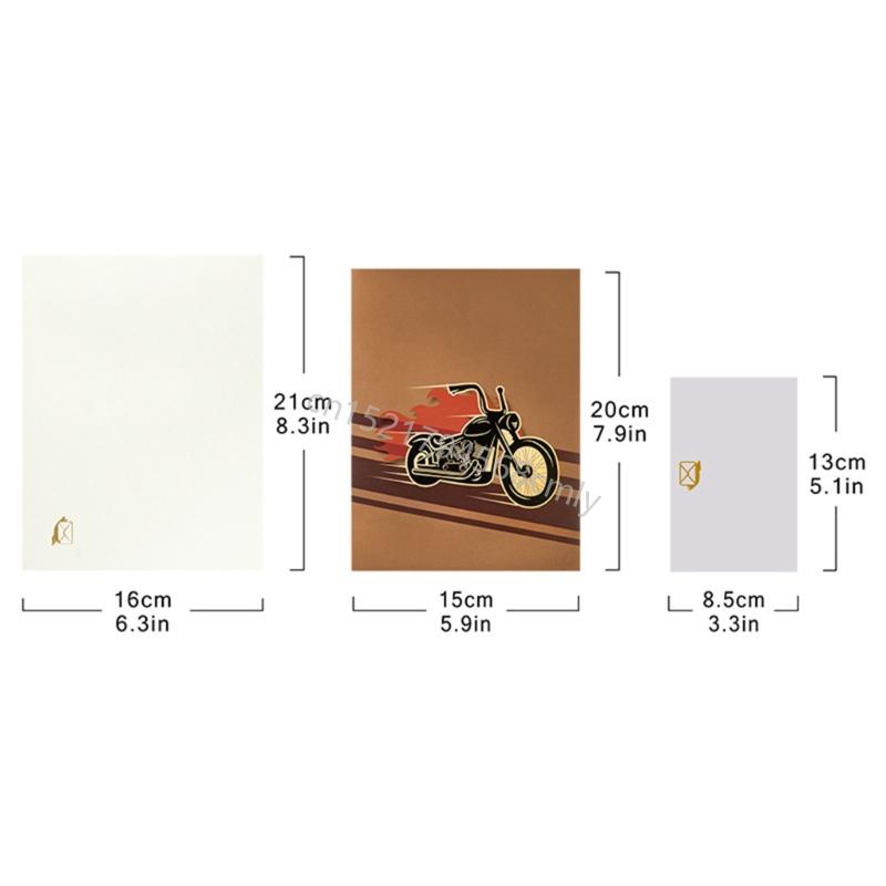 Multifunctional Popup Motorcycle Birthday Card Suitable For Friend And Family 6XDE