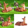 Mother and Baby Deer Resins Miniature Figurine Garden Yard Ornament Realistic Detail for Home Decors and Party Supplies
