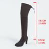 Fashion Women Boot Faux Suede Women Over The Knee Boots Lace Up Sexy High Heels Shoes Woman Female Autumn Solid Slim Thigh High Botas