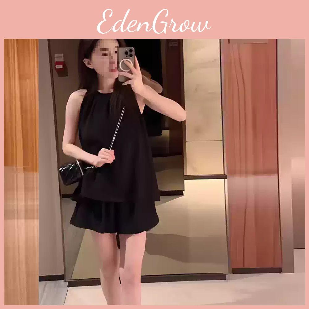 Girl Summer Casual Sets With Linen Fabric For Women Lightweight Sleeveless Tank And Shorts Outfit