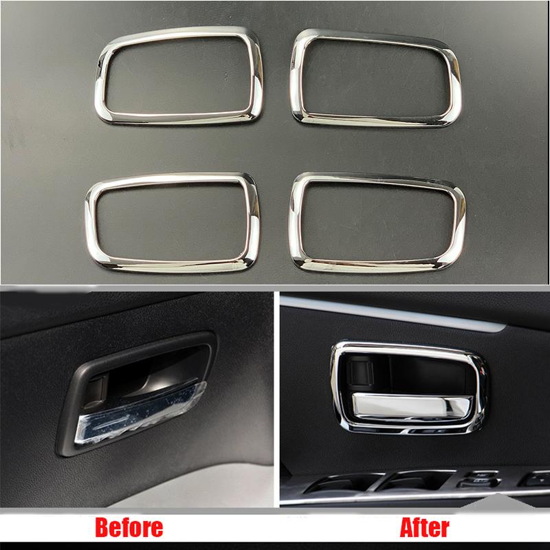 For Mitsubishi ASX ABS Chrome Trim Handle Bowl Decoration Box Ring 4PCS/lot for Mitsubishi ASX Auto Accessories