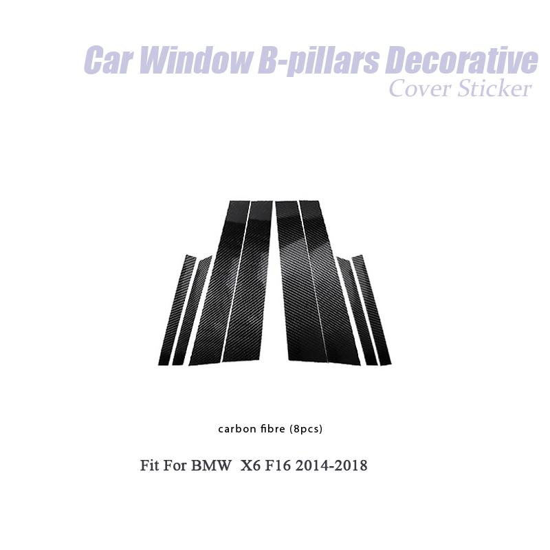 Carbon Fiber Car Window B-pillars Decorative Sticker For BMW X1 X3 X5 X6 Series 1 3 5 E90 F34 F07 Car Styling Trim
