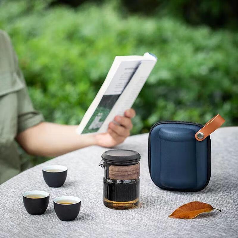 

Portable Glass & Ceramic Travel Tea Set