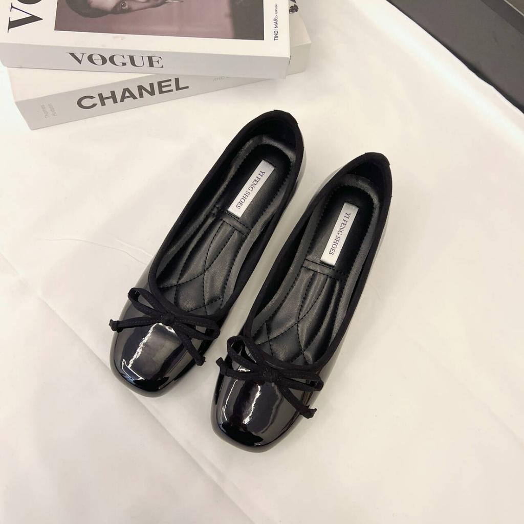 Small Inner Height Increase Square Head Ballet Single Shoes Women's 2025 Spring New Light Mouth Bow with Skirt Mary Jane Shoes