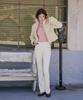 KANDINI Cream Signature Semi-Bootcut Pants
