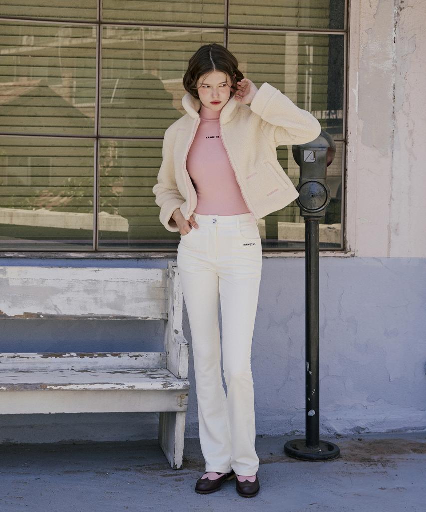 KANDINI Cream Signature Semi-Bootcut Pants
