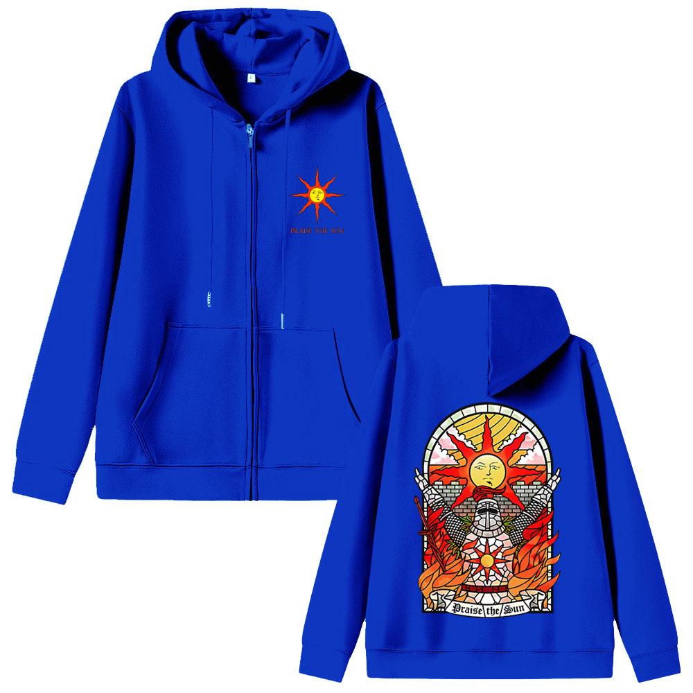 Game Dark Souls Church of The Sun Graphic Zipper Hoodie Men Women Fashion Gothic Rock Jacket Hoodies