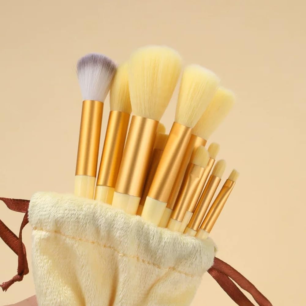 Makeup Brush Set with Puffs and Premium Fiber and Includes a Cosmetic Storage Bag 16-Piece Sponges, Bristles, Ultra-Soft, Multi-Purpose, Portable,