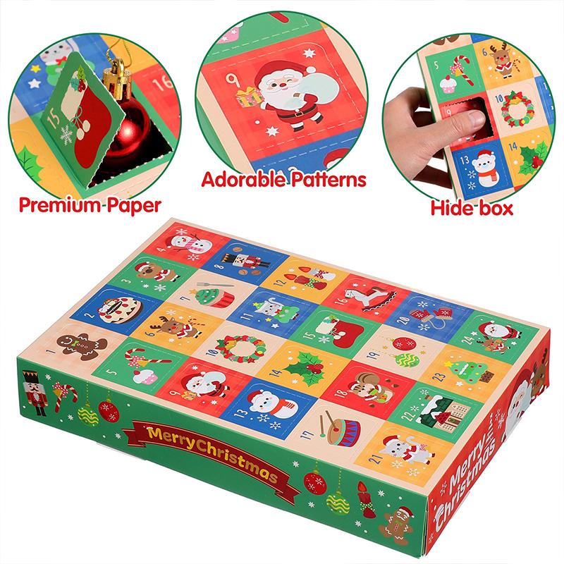5PCS Candy Bag Cute Packing Box Surprise Christmas Countdown Packaging Boxes DIY Blind Box Packaging Advent Calendar Christmas