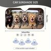 1Pcs Surprised Kittens Pattern Windshield Sunshade UV Rays Heat Blocker Keeps Vehicle Cool Unique Design Fit Sedans SUVs RVs