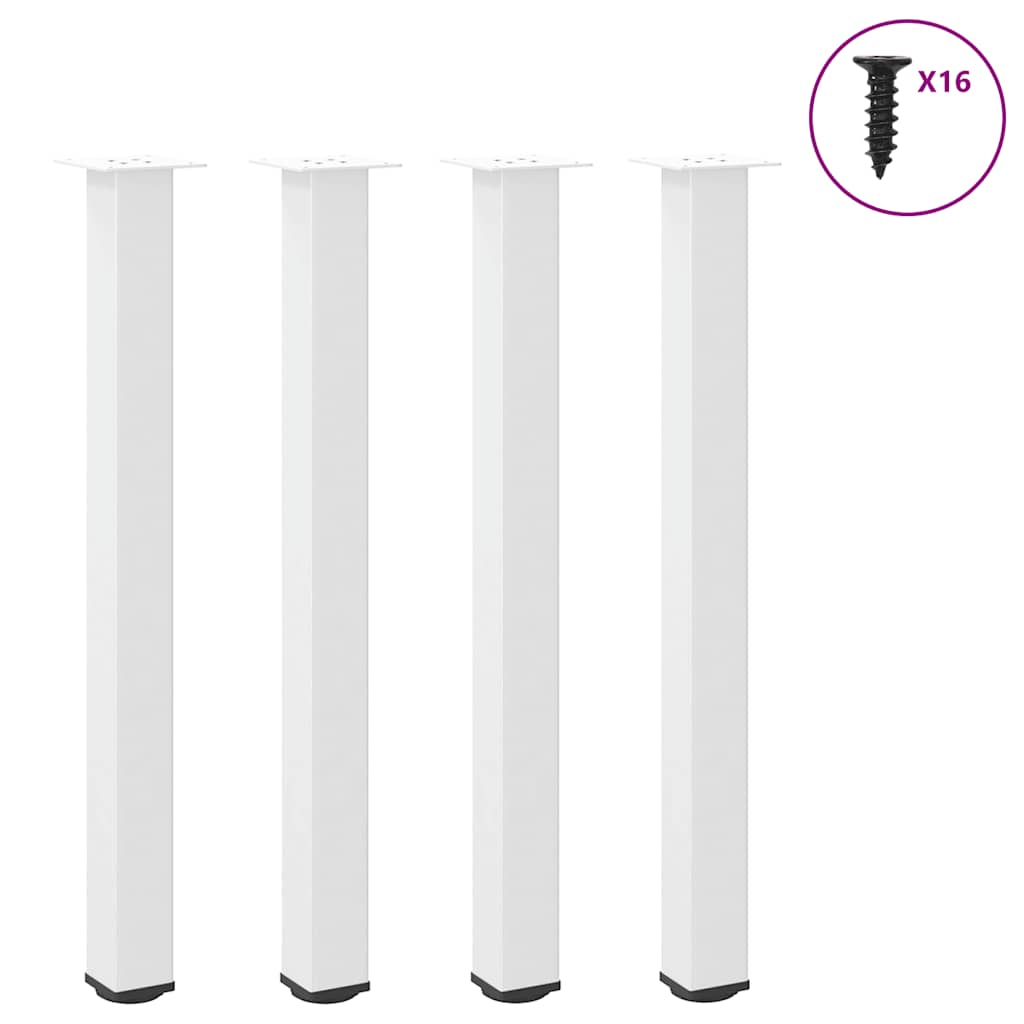 Vidaxl Nogi Do Stolika Kawowego, 4 Szt., Biale, 100-102 Cm, Stal