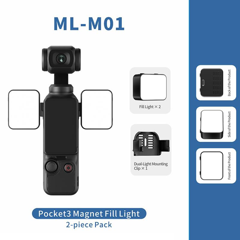 Osmo Pocket 3 Mini Lumină LED Lumină de Umplere Magnetică Lumină pentru Selfie Video Pentru Osmo Pocket 3 Iluminare Auxiliară Reîncărcabilă