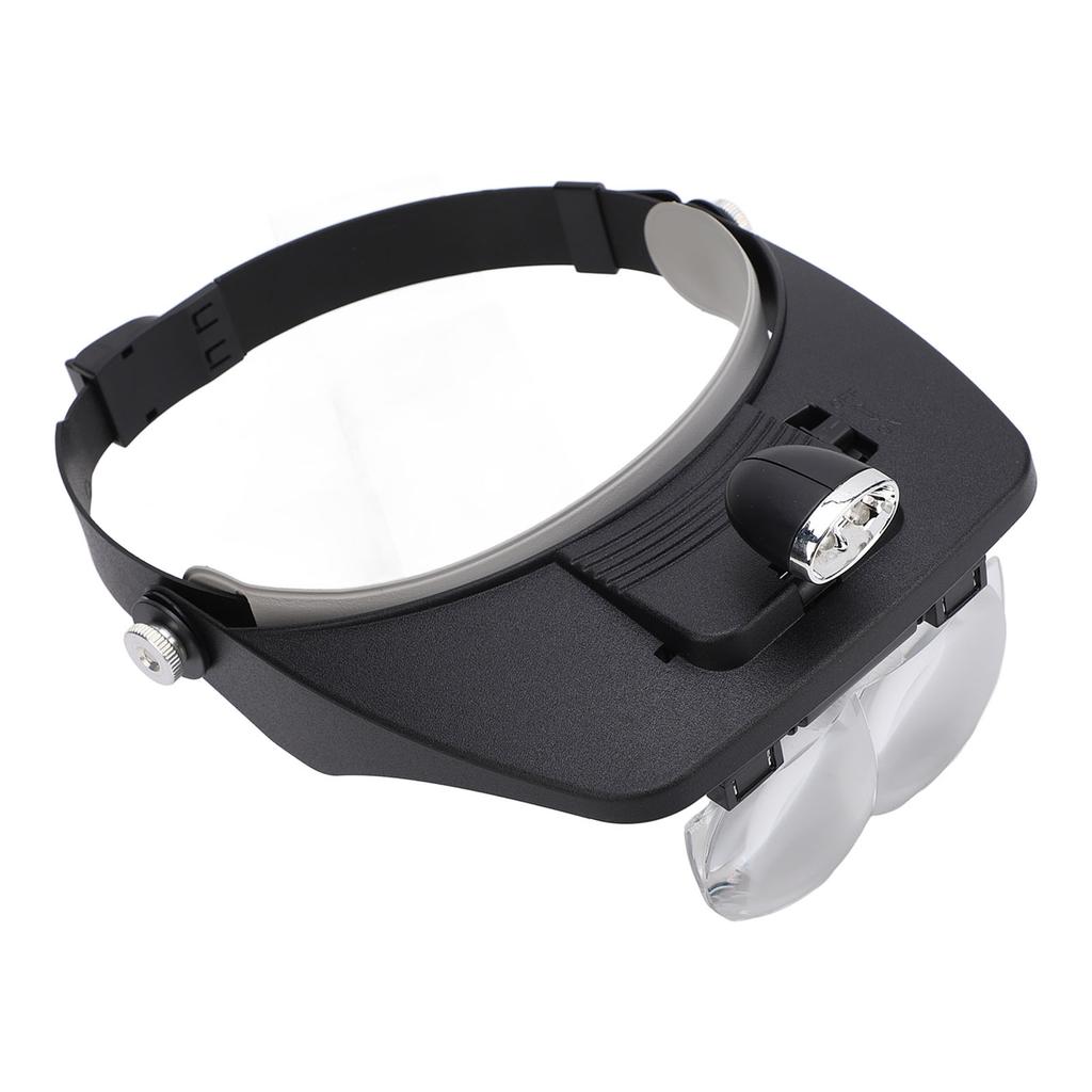 Headband LED Magnifying Glass 1.2X 1.8X 2.5X 3.5X 4 Lens 2 LED Lights Adjustable Angle Head Mount