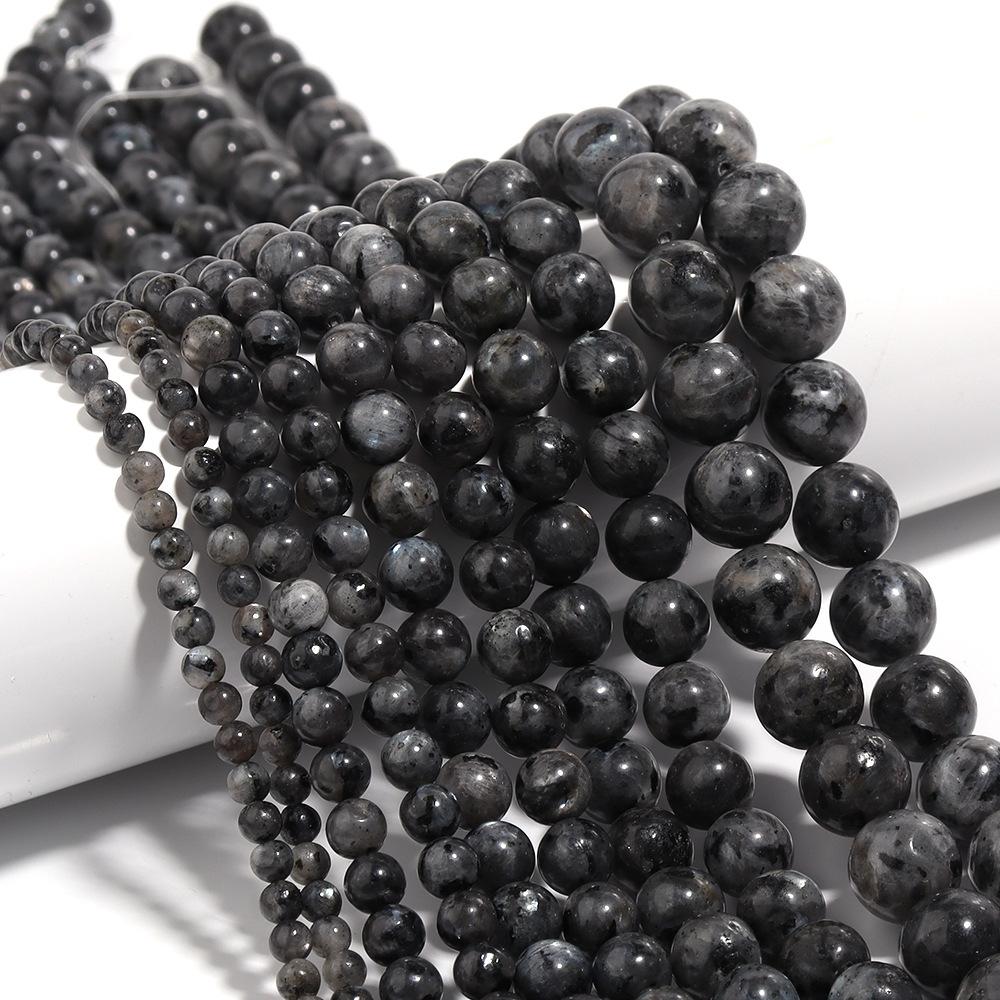 Black Labradorite Beads From Stones Round Loose Gemstones Beads 4 6 8 10 12MM for Jewelry Making Fit DIY Charms Bracelet Fashion Accessories
