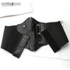 Gothic Solid Color Lift Up Female Waist Corset Wide Faux Leather Belt Women Fashion Slimming Waistband Adjustable Corset