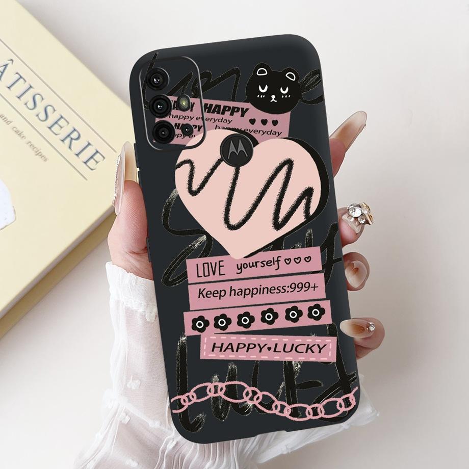 For Motorola Moto G10 G20 G30 G40 Fusion G50 G60 Phone Case Back Cover Soft Matte Silicone Slim Funda Lovely Panda Rabbit Flower