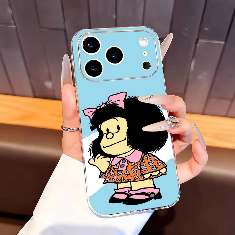 

M-Mafalda World Phone Case For iPhone17,16,15,14,13,12,11 Plus,Pro Max Soft Transparent Cover iPhone14