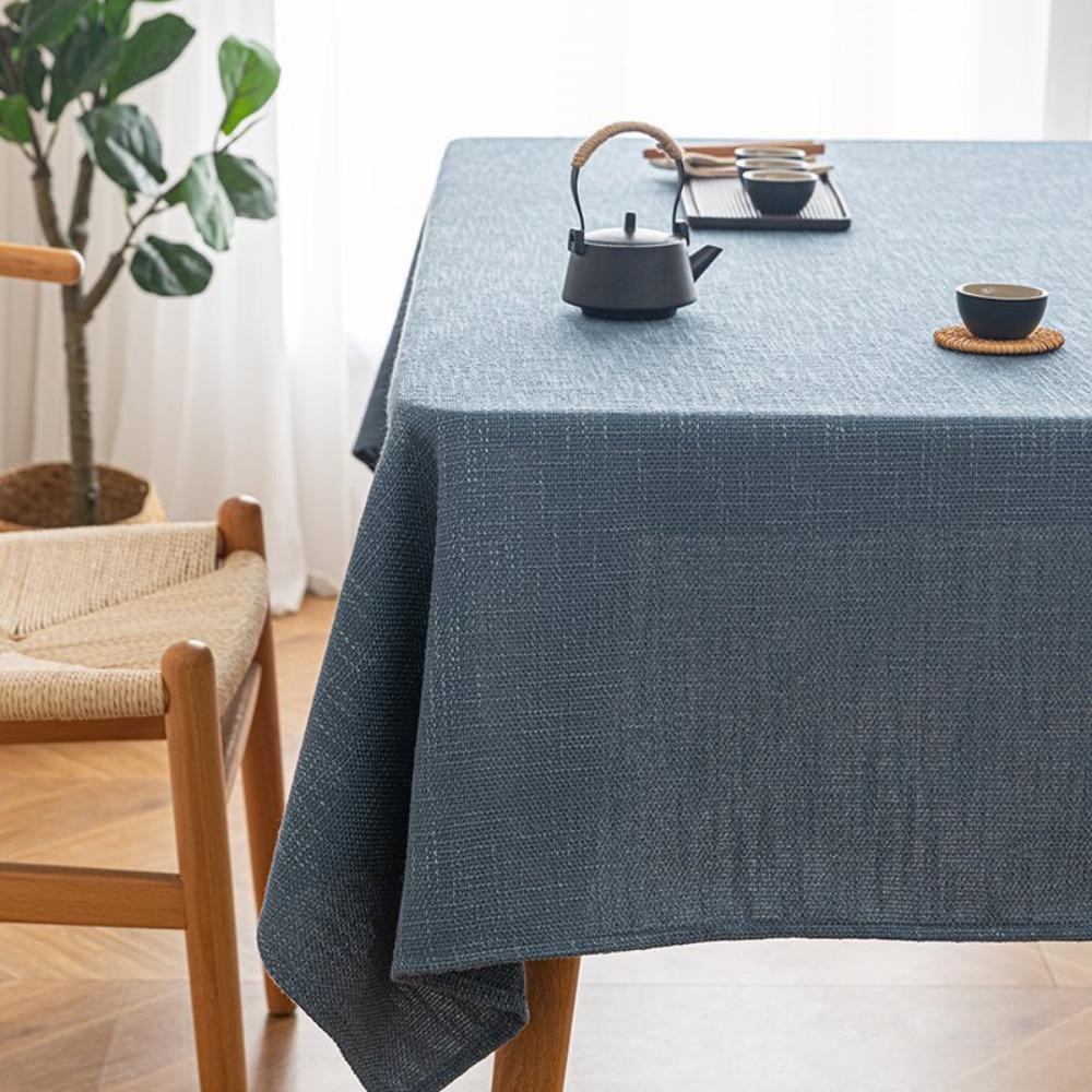 

Cotton Linen Table Cloth for Kitchen Rectangle Dining Table Cover Simple and Fresh Coffee Table Mat 90*90cm синій
