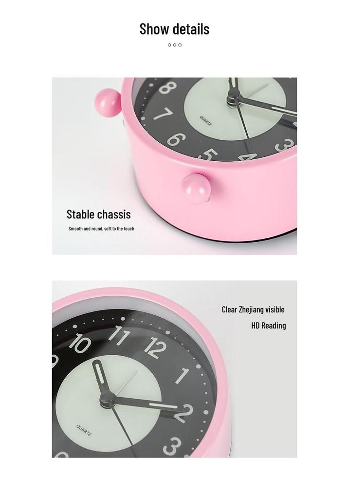 4.5-inch Luminous Silent Metal LED Alarm Clock - Student Bedside Table Clock