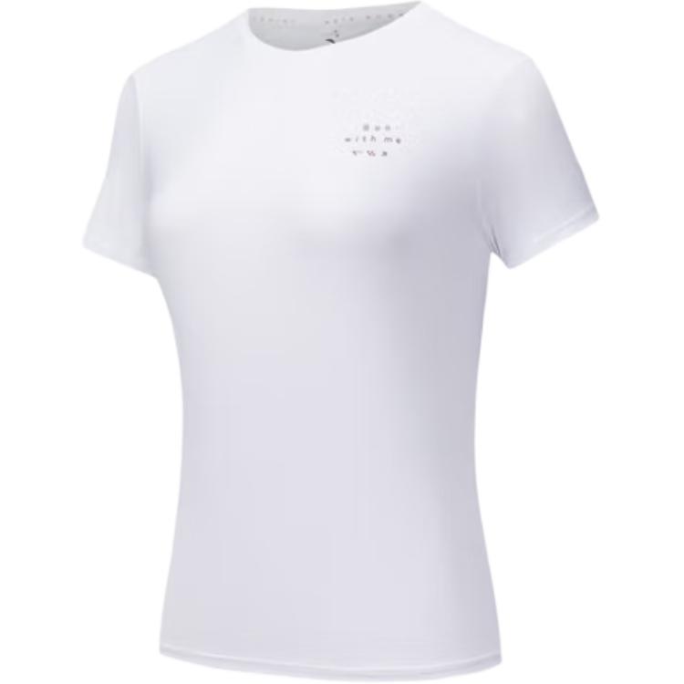 Anta Running Series Solid Color Round Neck Soft Comfortable Breathable Versatile Short Sleeve T-Shirt Women T-Shirts 162535111-2