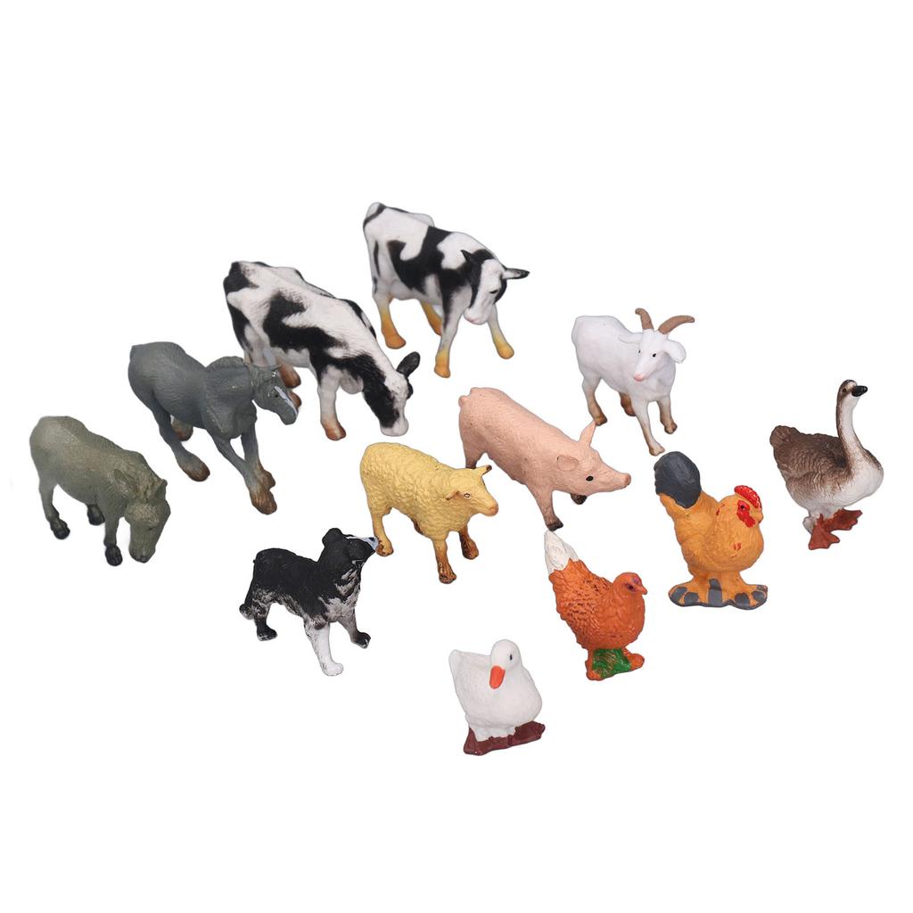 Children Farm Animals Figures Toy Solid Simulation Plastic and Synthetic Resin Poultry Playset