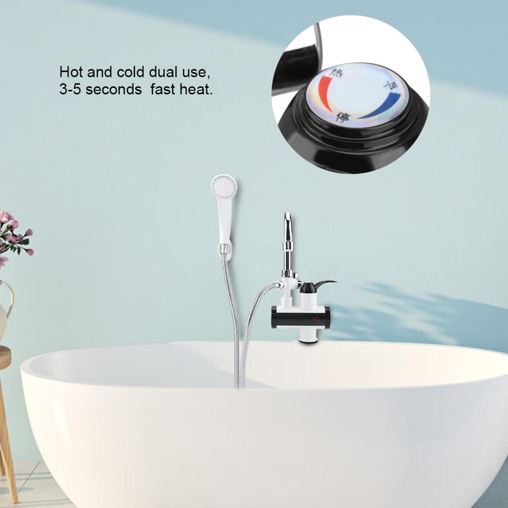 Instant Hot and Cold Water Dispenser Heater Heating Faucet Temperature Display + Shower head
