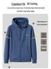 Men's Woodpecker Plus Red Knit Velvet Hoodie Jacket - Plus Size, Thin Fleece, Autumn/Winter Sports Cardigan