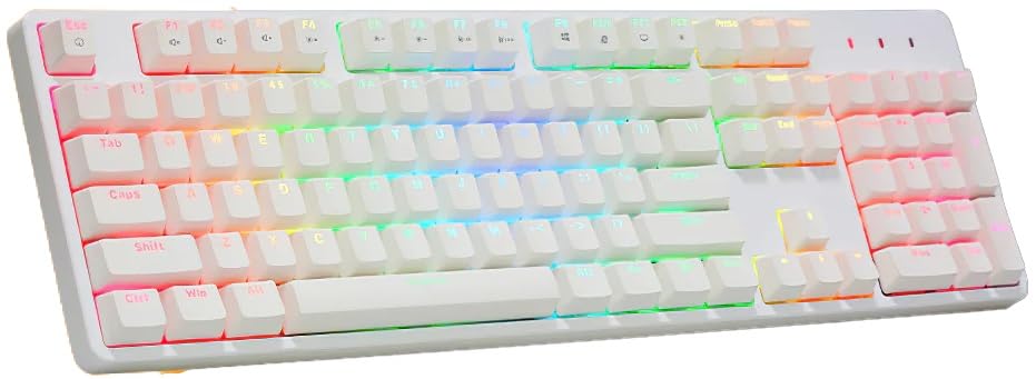 

IROK FE104 Gaming Keyboard Red Axis RGB Quiet 104 Keys Full Keys English Layout Wired USB Mechanical Keyboard Hot Swap Compatible Floating Keyboard