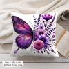Butterfly and flower Cushion Cover Soft Short Plush Pillow Cover Smooth Cozy Texture Aesthetic Cushion Case Home Decor