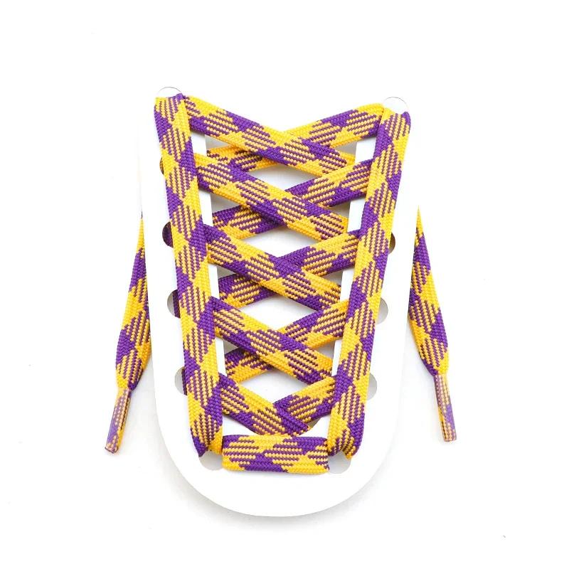 Șireturi plate pentru adidași Șireturi curcubeu Șireturi colorate cu dungi pentru femeie bărbat Lățime 1CM Lungime 100/120/140/160CM 1 pereche