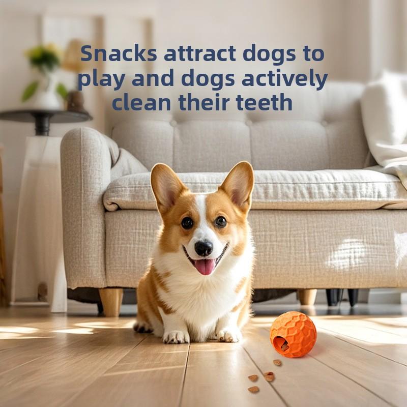 Leaky Food Ball Dog Toy, Teething Dog Toy, Rubber Toy Ball, Throwing Interactive Pet Toy