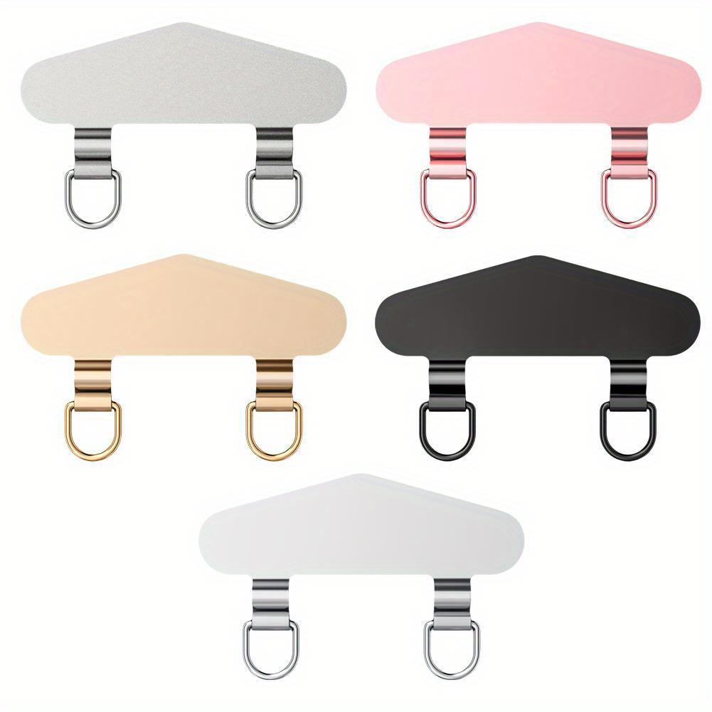Mobile Phone Lanyard Fixed Thin Back Patch Stainless Steel Clip Double Ear Metal Gasket Anti-loss Phone Hanging Rope Connection Piece