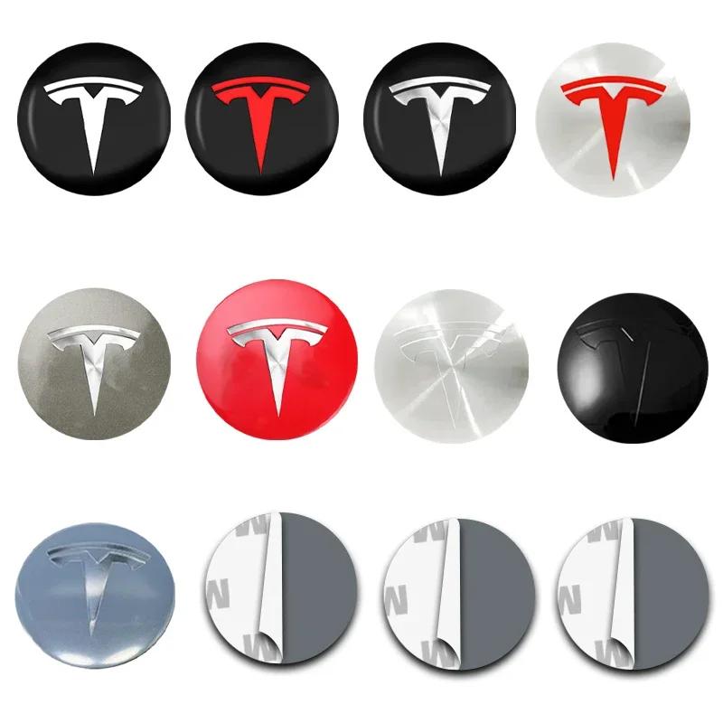 Adesivo per Auto Tesla 4pz 56mm Tappo Centrale Cerchio Tesla Logo Adesivo di Alta Qualità per Tesla Model 3 Y S X Adesivo Personalizzato per Auto