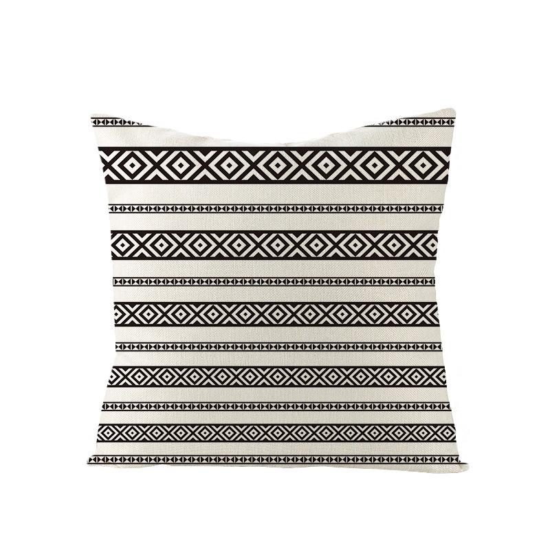 Black and White Nordic Simple Geometric Linen Pillowcase Modern Style Pillowcase Car Cushion Home